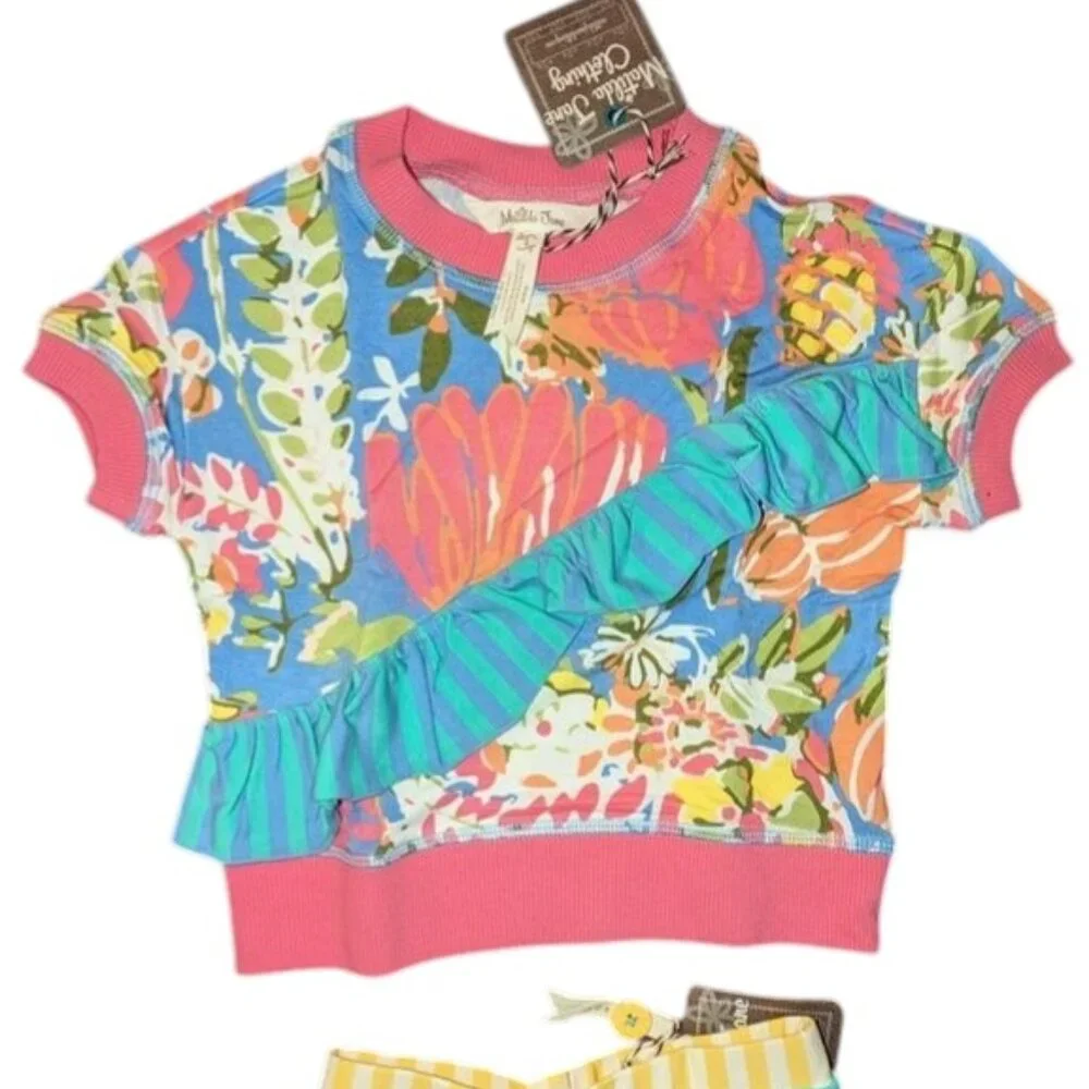 NEW Matilda Jane Born To Be Brave Top Let's Be Loud Crop Leggings Set Outfit 2T